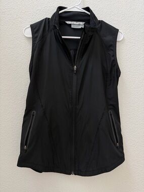 Athleta Women’s Vest Black Lightweight Running Zip Pockets Size Small